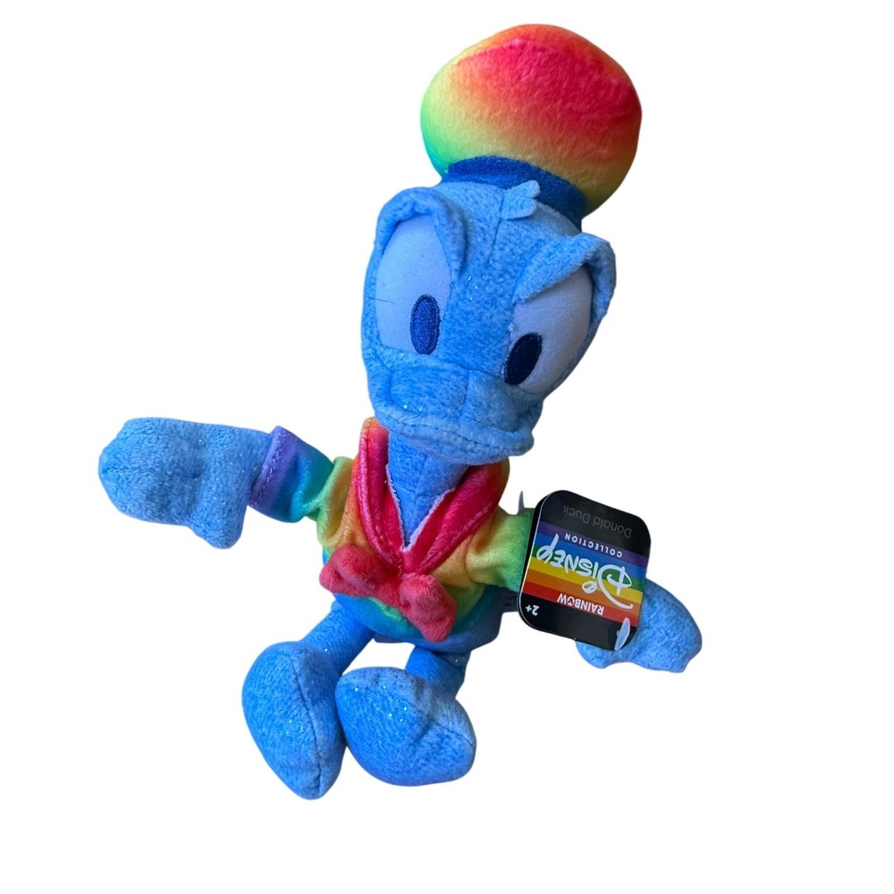 NWT Disney Rainbow Collection Donald Duck Plush Pride 8 in.